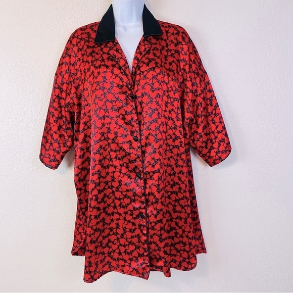 Gold Label Victoria’s Secret Heart Satin Sleep Shirt Size M/L - Picture 2 of 7